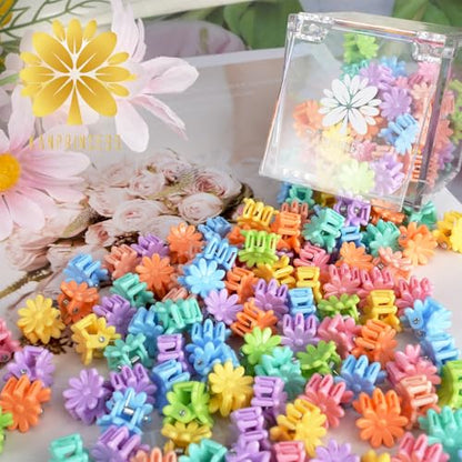 KANPRINCESS 70PCS Mini Claw Clips Small Hair Clips With Fancy Box, Flower and Colorful Designs for Women and Girls Hair Accessories Gift Set (SET3)