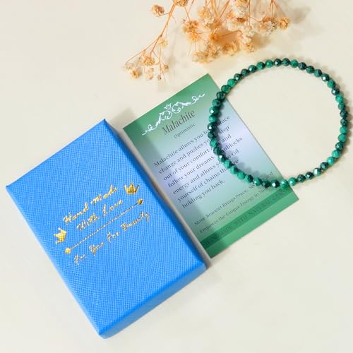 MASSIVE BEADS Natural Genuine Gemstone Beads Healing Crystal Chakra Reiki Jewelry Faceted Round Beads Bracelets 3mm - color: Malachite