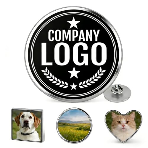 Custom Pins Bulk Custom Button Pins Customized Buttons Customized pin for Men - color: Round and Silver