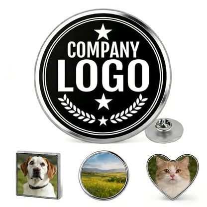 Custom Pins Bulk Custom Button Pins Customized Buttons Customized pin for Men - color: Round and Silver
