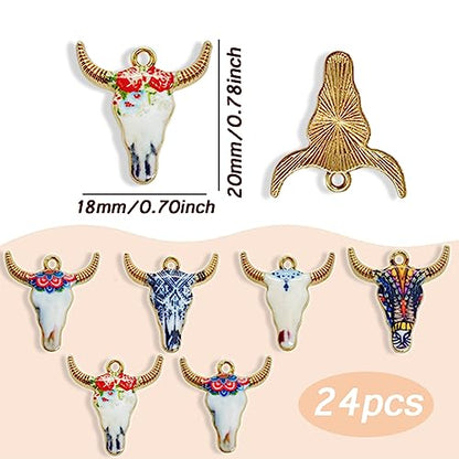 Cow Gold Plated Enamel Pendants Metal Animals Charms Pendant for Earrings DIY Jewelry Making Necklace Bracelet Keychain Craft Findings - color: B