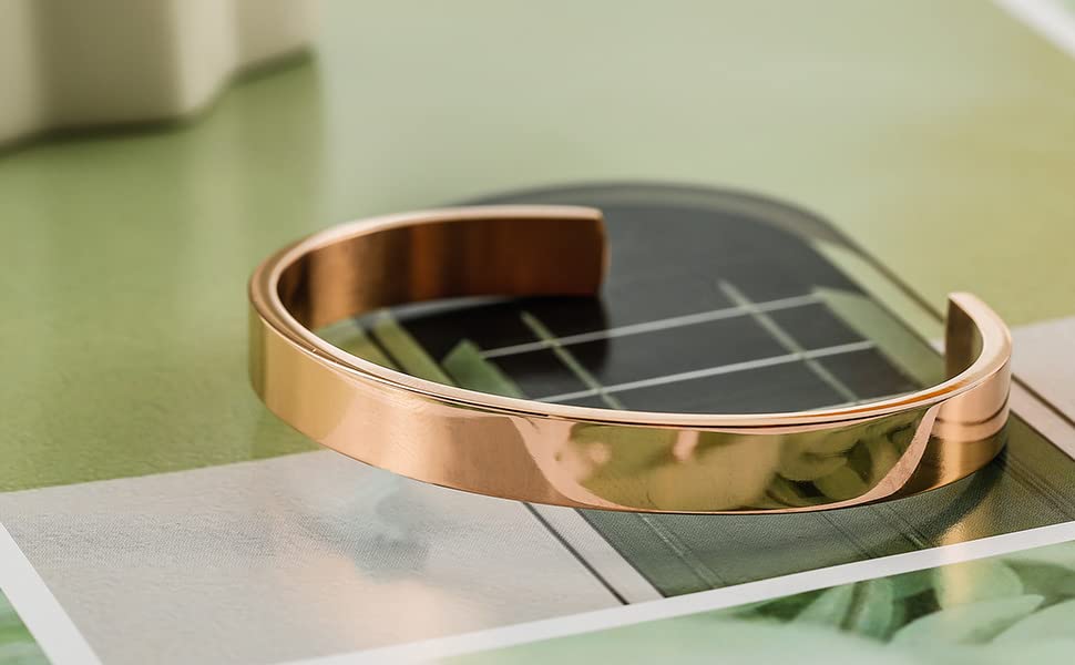 Stainless Steel Open Bangle Bracelet for Women 6mm/8mm Fashion Adjustable Wristband - color: A-Gold, size: 8mm