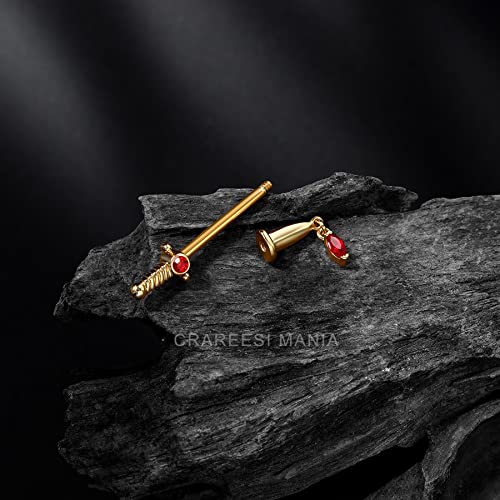 Dagger Nipple Ring 14G Gold Nipple Rings 316L Stainless Steel Nipple Piercing Jewelry Dangle Nipple Rings for Women Nipple Piercing Jewelry - color: Gold