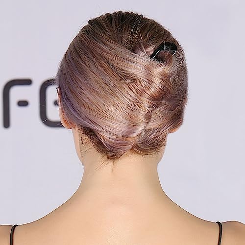 HYFEEL French Hair Pins Metal Hair Forks U Shaped Long Chignon 2 Prong Sticks for Women Hair Accessories (Black, Gold, Silver) 3Pcs - color: Black, Gold, Silver - 3 Pieces