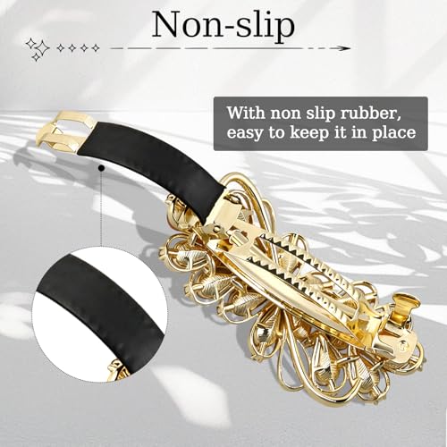 Large Gorgeous Rhinestone Hair Barrette for Women Ladies Flower Crystal Rhinestones Barrette Pearl Spring Hair Clip Hair Styling Lady Ponytail Retro Accessories for Daily present Mothers Day present