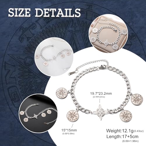 Dreamtimes Witches Knot Bracelet Tetragrammaton Pentagram Bracelet Stainless Steel Celtic Knot Bracelets for Women Men Protection Jewelry Witch Amulet and Talisman - style: Style 1