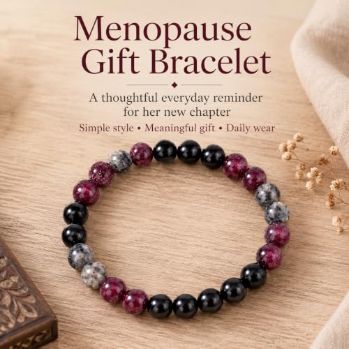 Anxiety Relief Crystal Bracelet Menopause Bracelet Tigers Eye Citrine Natural Stone Stress Beaded Stretch Bracelets Anxiety Relief Healing Bracelets New Chapter Encouragement Jewelry Menopause Gifts - color: A1: Purple