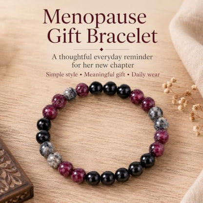 Anxiety Relief Crystal Bracelet Menopause Bracelet Tigers Eye Citrine Natural Stone Stress Beaded Stretch Bracelets Anxiety Relief Healing Bracelets New Chapter Encouragement Jewelry Menopause Gifts - color: A1: Purple
