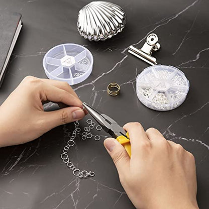 Handyman Crafts Jump Rings Kit With1000PCS Open Jump Rings 40PCS 12mm Lobster Clasps and Jump Rings Opener for Jewelry Making Keychains and Necklace Repair (Gold) - color: Gold