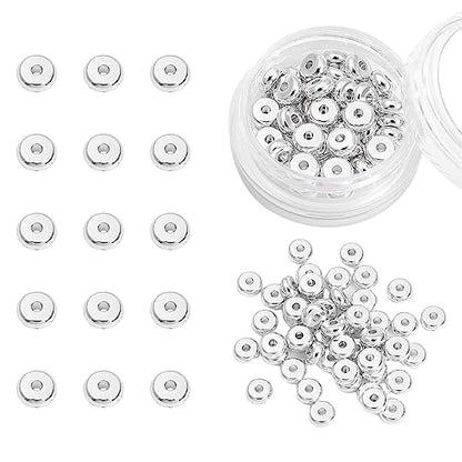 Silver Plated Roudelle Spacer Beads 5x2mm 50pcs for Jewelry Making Findings Non Tarnish - color: Silver, size: 5x2mm Roudelle