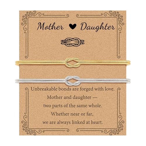 Matching Bracelets for Couples Love Knot Bracelet Pinky Promise Soulmate Relationship Friendship Bracelets Forever Infinity Jewelry Gifts for Women Her Him - style: Mom-Daughter-GS