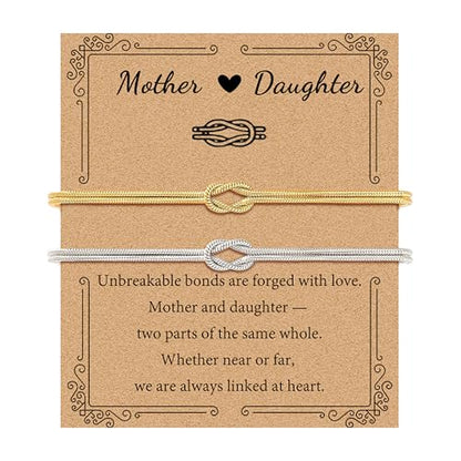 Matching Bracelets for Couples Love Knot Bracelet Pinky Promise Soulmate Relationship Friendship Bracelets Forever Infinity Jewelry Gifts for Women Her Him - style: Mom-Daughter-GS