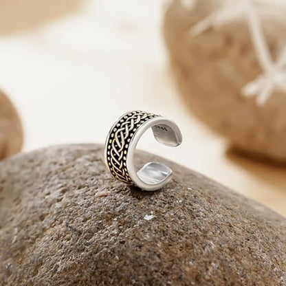 CHIC & ARTSY 925 Sterling Silver Ear Cuffs for Women, Non Piercing Clip On Cartilage Cuffs, Adjustable Fake Conch & Helix Earrings, Gold Plated & Oxidized Various Styles - color: ear cuff #32