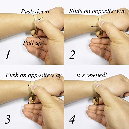 Stainless Steel Bracelet for Women Girls High Polished Bracelet Grooved Cuff Bangle 7" - style: 8mm Wide