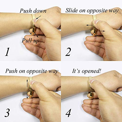 Stainless Steel Bracelet for Women Girls High Polished Bracelet Grooved Cuff Bangle 7" - style: 8mm Wide