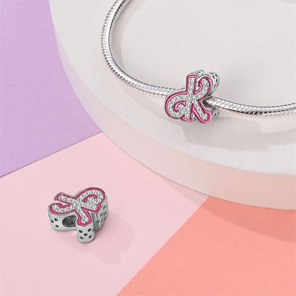 925 Sterling Silver Letter Charms Fits Pandora Bracelets Alphabet AZ Bead Charm for Bracelets Necklace with 5A Cubic Zirconia for Women Birthday Ceremony DIY Jewelry Gift - style: K