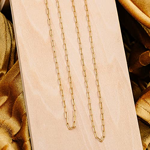CHESKY 14K Gold Plated Silver Dainty Satellite Choker Necklace for Women | Layered Beaded Chain Necklace, Thin Choker Jewelry, Dainty Gold necklace, Minimalist Trendy Jewelry, Daily Gift for Women - style: rectangle-gold