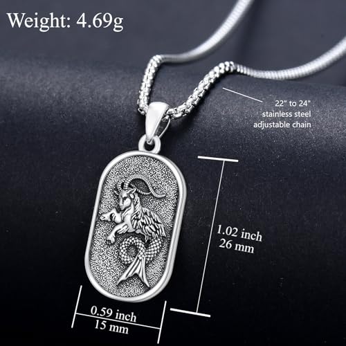 SIMONLY Zodiac Necklace 925 Sterling Silver Constellation Necklace Zodiac Sign Necklaces Horoscope Jewelry Christmas Birthday Astrology Gifts for Women Men Unisex - style: Capricorn