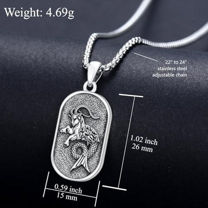 SIMONLY Zodiac Necklace 925 Sterling Silver Constellation Necklace Zodiac Sign Necklaces Horoscope Jewelry Christmas Birthday Astrology Gifts for Women Men Unisex - style: Capricorn