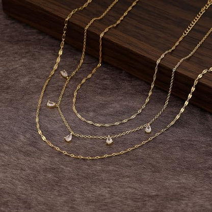 XIXINI Layered Necklaces for Women, Dainty Gold Necklace Stack 14k Gold Plated Layering Pendant Necklace Set Simple Statement Gold Necklaces for Women Trendy Fashion Waterproof Gold Jewelry - color: Gold-Set 1
