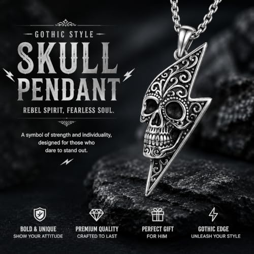 Skull Necklace for Men Women Gothic Skull Necklace for Men Women - style: Skull necklace#1