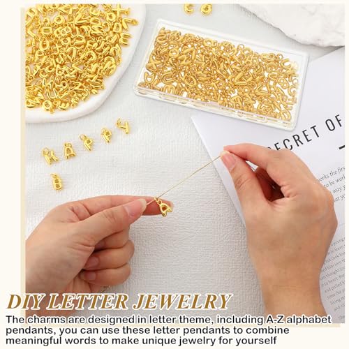 Tondiamo Gold Bubbled Charm for Jewelry Making Gold Letter Charm A- Z Alphabet Pendant Letters 3D Bubble Glitter Trendy Chunky Initial Alphabet for Women DIY Craft Bracelet Necklace - style: Style A