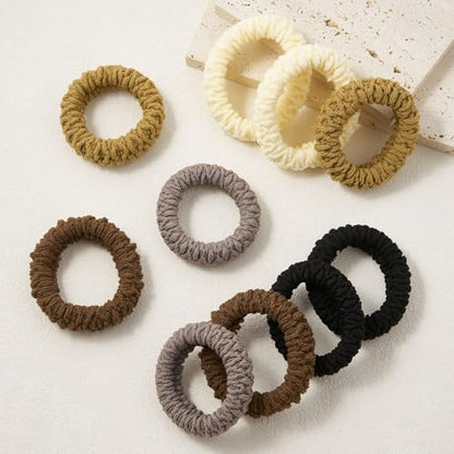 QIUTIMIY 10 Pcs No Damage Hair Ties Thick Hair Elastic Rubber Bands Hair Accessories Scrunchies Seamless for Women - color: Style 7