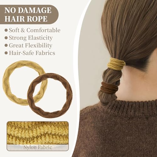 QIUTIMIY 10 Pcs No Damage Hair Ties Thick Hair Elastic Rubber Bands Hair Accessories Scrunchies Seamless for Women - color: Style 3