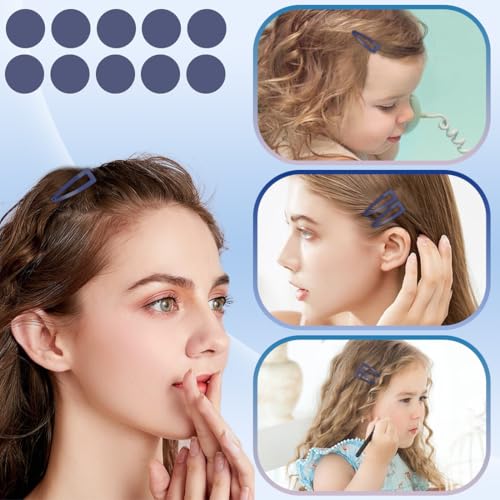 20 Pcs Snap Hair Clips for Women Snap Hair Barrettes Double Grip Hair Clips 3 Prong Clips for Hair Barrettes for Women Girls (Dark purple) - color: Dark purple