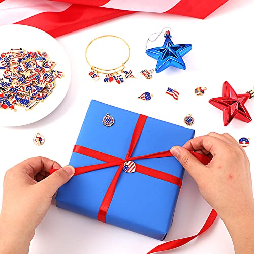 SANNIX 110Pcs Independence Day Charms, Patriotic Charms 4th of July | Red White Blue Charm, American Flag Charm, for Bracelets Necklaces Earrings Making - style: Patriotic Charms