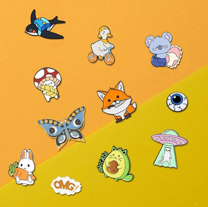 20/30/50/80 Mixed Enamel Brooch Bulk Set,Lapel Badges, Cartoon Plant Enamel Pin Sets, Funny Button Pins Jewelry for Backpack Cloths Hats Jacket Decoration - style: 80 pcs