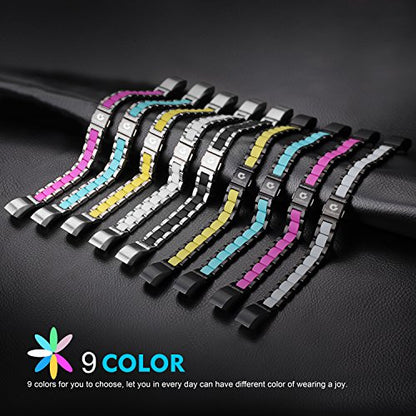 Compatible with Alta Bands Metal, Special Edition Replacement for Alta HR Stainless Steel Bands Adjustable Accessory Wristband Small Large for Alta Bracelet Women Men - color: A1-Silver-White