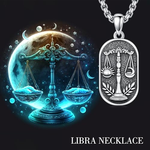 SIMONLY Zodiac Necklace 925 Sterling Silver Constellation Necklace Zodiac Sign Necklaces Horoscope Jewelry Christmas Birthday Astrology Gifts for Women Men Unisex - style: Libra-Gold