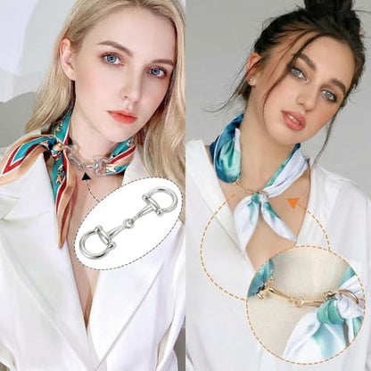8PCS Scarf Rings Scarf Clip Ring and Slides for the Side of Clothes Corner | Elegant Clothing Shirt Ties for Women Horsebit Scarves Buckle Rings Tightener