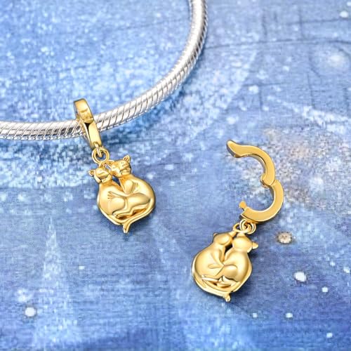 LAZA 925 Silver Charms for Bracelets and Necklaces Gold charms for Women | Summer Travel Party Lucky Zodiac Charms Clearance Pendant Beads Christmas Birthday Graduation Gift Jewelry for Women - color: Gemini