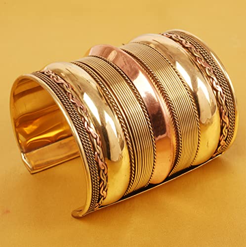 Touchstone Indian Bollywood Handcrafted Slip In Easy To Wear Stylish Wrist Enhancer Designer Broad Jewelry Cuff Bracelet For Women and Men. - style: Braided Wonder Woman