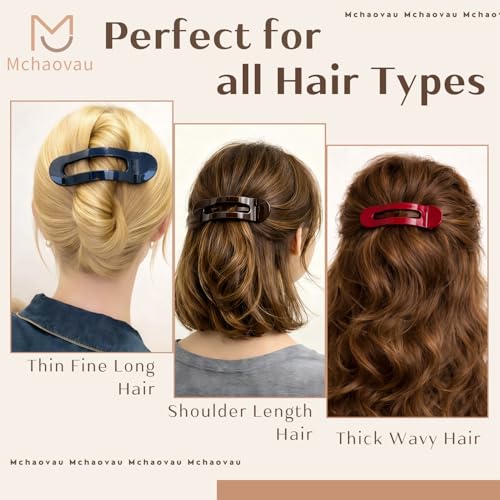 4.5" Lay Down Flat Hair Claw Clips for Driving Yoga Gifts, 4 Pcs | Large French Clips Duckbill Alligator Hair Accessories Side Slide Barrettes for Thin Fine Long/Mediun Thick Hair