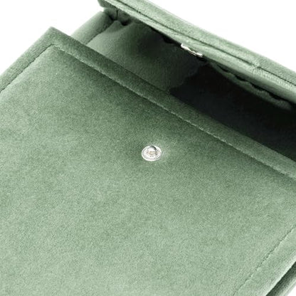 Velvet Necklace Jewelry Travel Folder Storage Display Case (Sage Green) - color: Sage Green