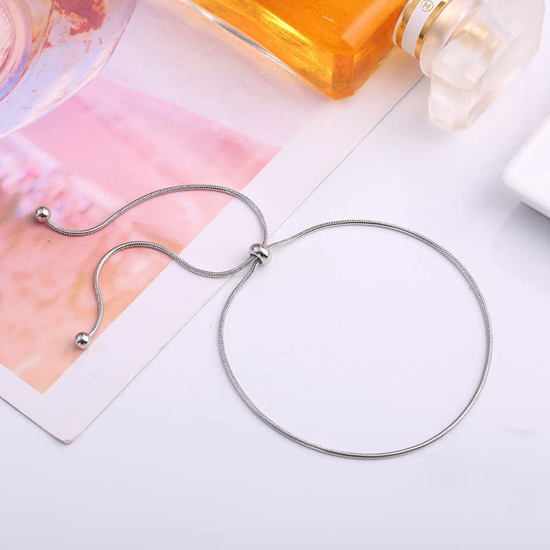 Sora Tuki Ankle Bracelets for Women Tennis Rhinestone Anklets for Women Butterfly Heart Star Cross Anklet Bracelet for Women Plus Size Anklet Bracelets for Big Ankle Beach Foot Jewelry - style: 5 - snake chain