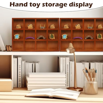 2 Pack Wooden Jewelry Drawer Organizer Trays - 12 Grid Low Profile Divider Inserts for Earrings, Rings, Bracelets & Bangles - 13.2" x 9.3" Wood Display Storage Box Fits Vanity Dresser Drawers