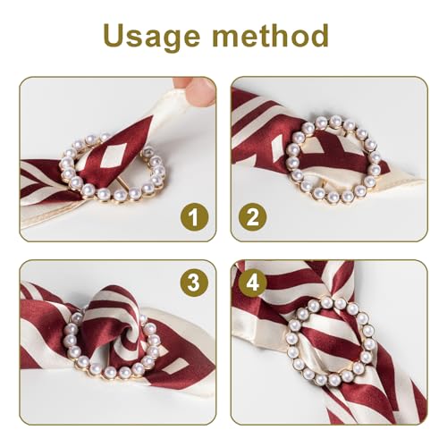 6PCS Cute Scarf Ring and Slides for Scarves, Premium T-Shirt Clips for Women Clothing, 3 Different Sized Waist Cinch Clip Buckle For Womens Clothing Accessories, Gold/Silver