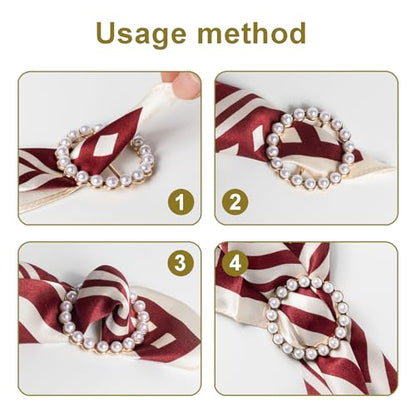 6PCS Cute Scarf Ring and Slides for Scarves, Premium T-Shirt Clips for Women Clothing, 3 Different Sized Waist Cinch Clip Buckle For Womens Clothing Accessories, Gold/Silver