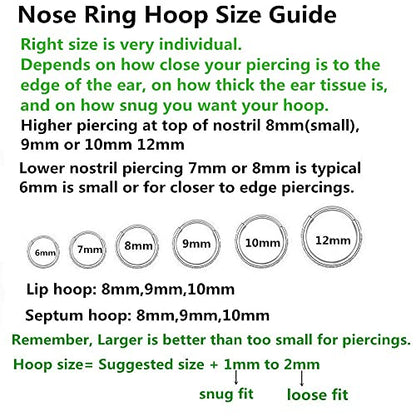 Clear CZ Nose Rings & Earrings - 316L Surgical Steel - Cartilage, Conch, Daith, Helix, Rook, Tragus, Lobe & Snug Body Piercing Jewelry - 20G, 18G - color: Silver Rainbow, size: 1pc 20 Gauge 8mm