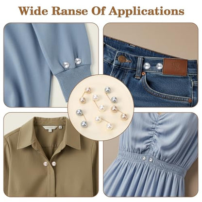 18 Pcs Artificial Pearl Brooch Pins, Sweater Shawl Clips, Tops Clothing Decorative Clips Anti-Exposure Neckline Safety Pins for Clothes Decorative Pin for Clothing Cardigan Dress Sweater