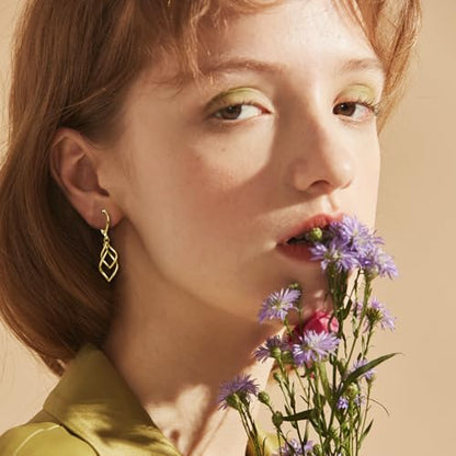 Leverback Earrings Dangle Earrings for Women Dangly Earrings Anniversary Birthday Gifts for Women - style: Double Linear-Gold