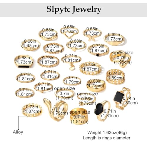 Gold Plated Knuckle Rings Set For Women,Vintage Stackable Joint Finger Midi Rings Dainty Simple Twist Hollow Rings Pack,Aesthetic Adjustable Y2K Punk Stacking Rings Jewelry Accessories - style: 27Pcs A-Gold