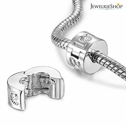 JewelrieShop Clip Spacer Charm for Bracelet Clip Lock Stopper Bead Spacer European Openable Beads 2pcs - color: #06S x 2 Pieces