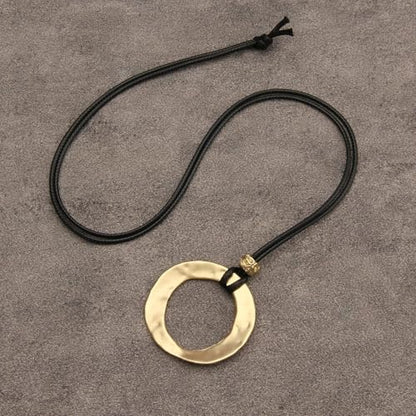 Boho Necklaces for Women Chunky Circle Necklace Bohemian Necklaces | Chunky Boho Necklace for Women Layered Boho Circle Leather Choker Necklace Long Vintage Necklaces Bohemian Jewlery Gifts - style: Boho Necklace Women