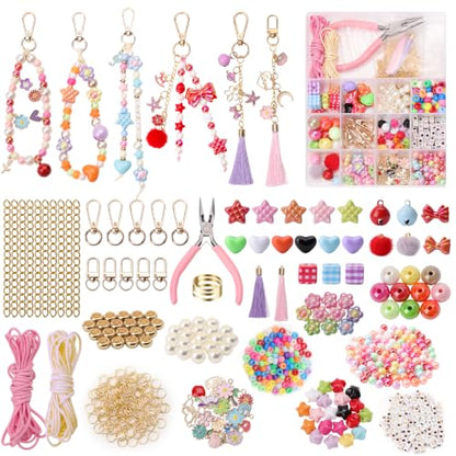 552PCS DIY Keychain Making Kit, Alphabet Beads Craft Set with Storage Box | Keychain Making Kit, 552PCS All-In-One Supplies, DIY Personalized Custom Charms, Multi-Scene Use, Beginner Friendly