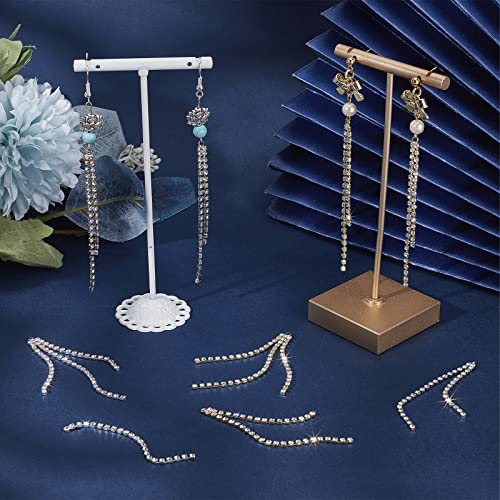 SUNNYCLUE 1 Box 24Pcs 3 Style Chain Earring Findings Drop Earring Charms Dangle Earring Charm Shiny Crystal Brass Tassel Charm for Jewelry Making Accessories Women Adults DIY Earrings Craft Supplies - color: 24pcs 3 Styles Rhinestone Chain Earring Finding